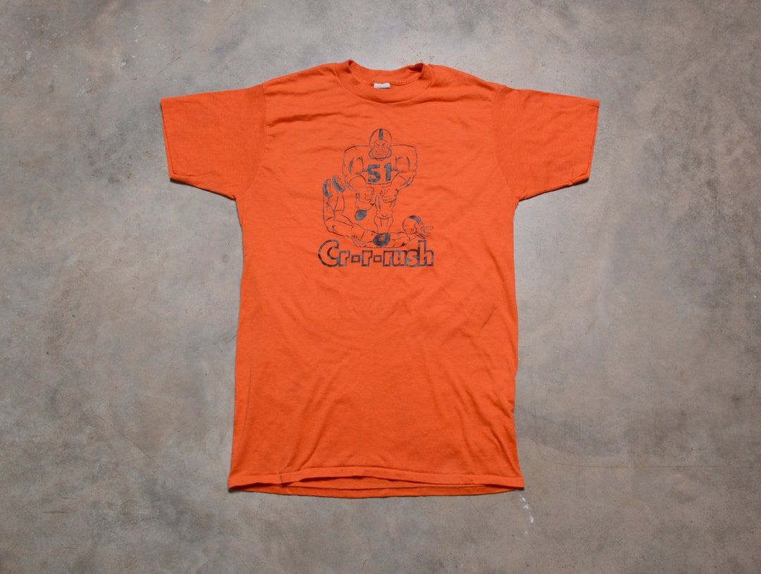 Vintage 70s Orange Crush Tshirt Denver Broncos Defense 1970 Etsy