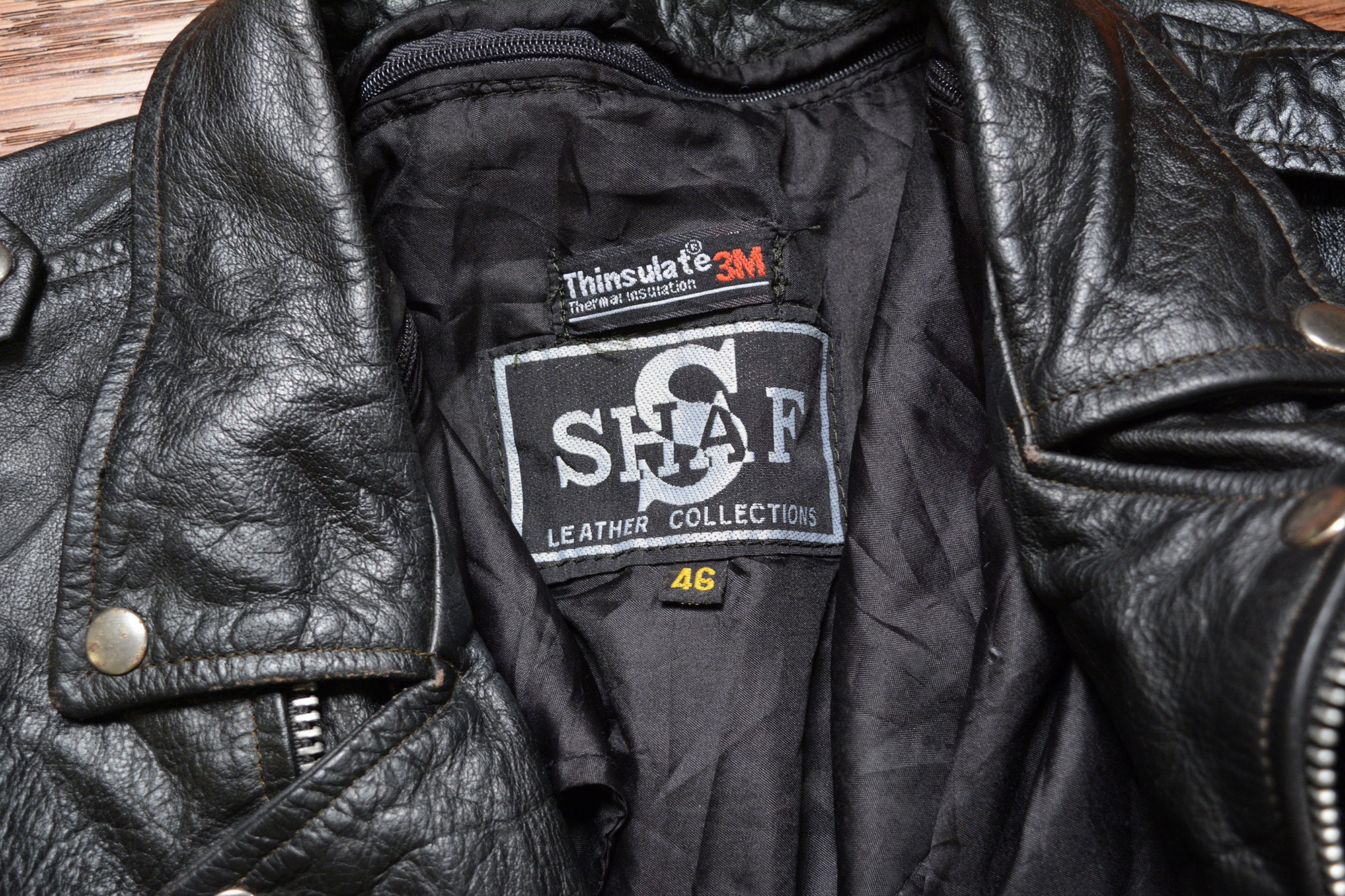 Vintage 80s Leather Motorcycle Jacket SHAF Zip Out Vintage 80s Leather Motorcycle Jacket SHAF Zip Out