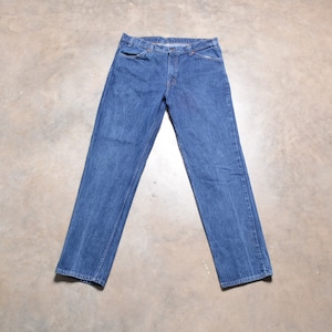 vintage 80s Levi&#39;s 506 jeans orange tab Levis medium dark wash denim regular fit 38x34 38L 38 waist long tall