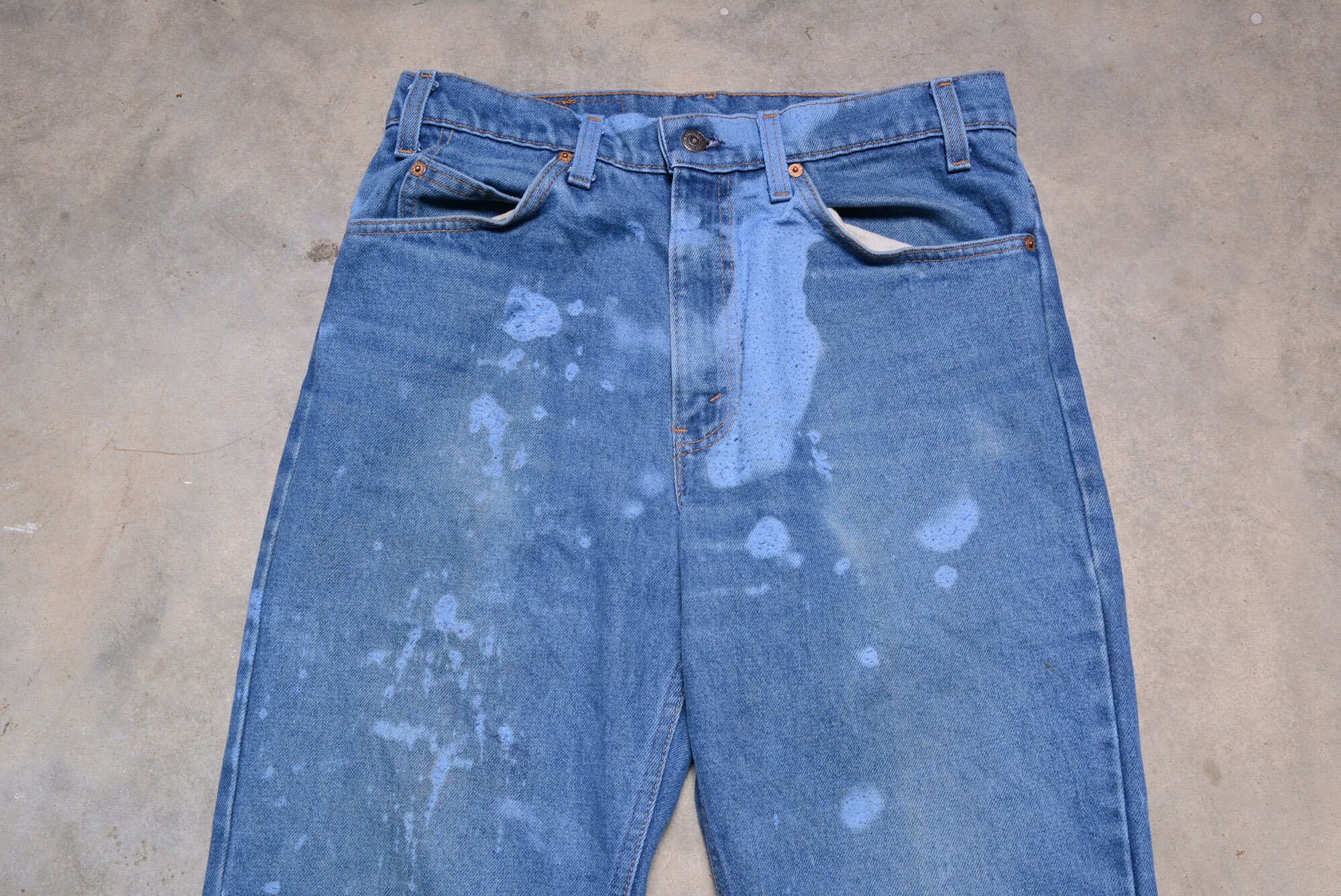 Vintage 70s 80s Levis 508 Jeans Straight Boot Cut Dark Wash Orange