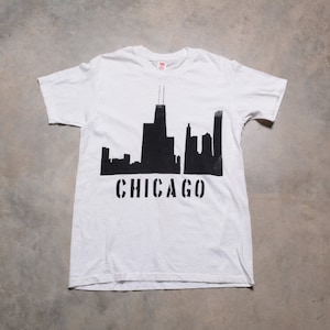 vintage 70s 80s Chicago skyline t-shirt stencil logo Hancock Center 1970 1980 men women unisex XS/S single stitch