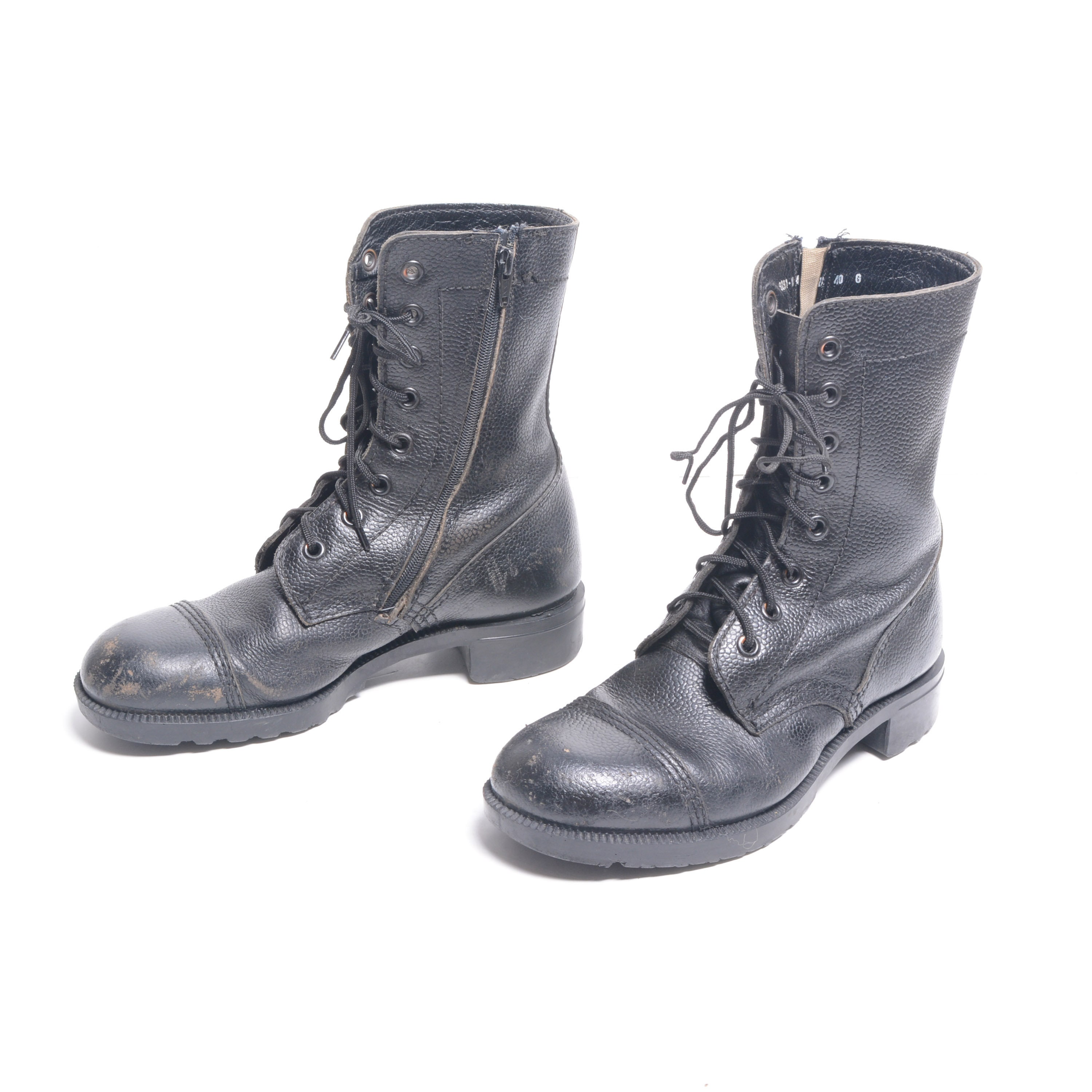 Vintage Black Leather Steel Toe Combat Work Boots Mens 9 - clothing &  accessories - by owner - apparel sale - craigslist