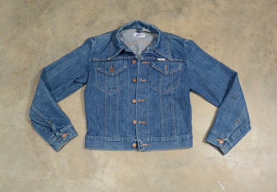vintage 60s 70s denim jacket Wrangler jean jacket