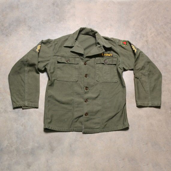 vintage 50s US Military Army utility shirt 1950 K… - image 1