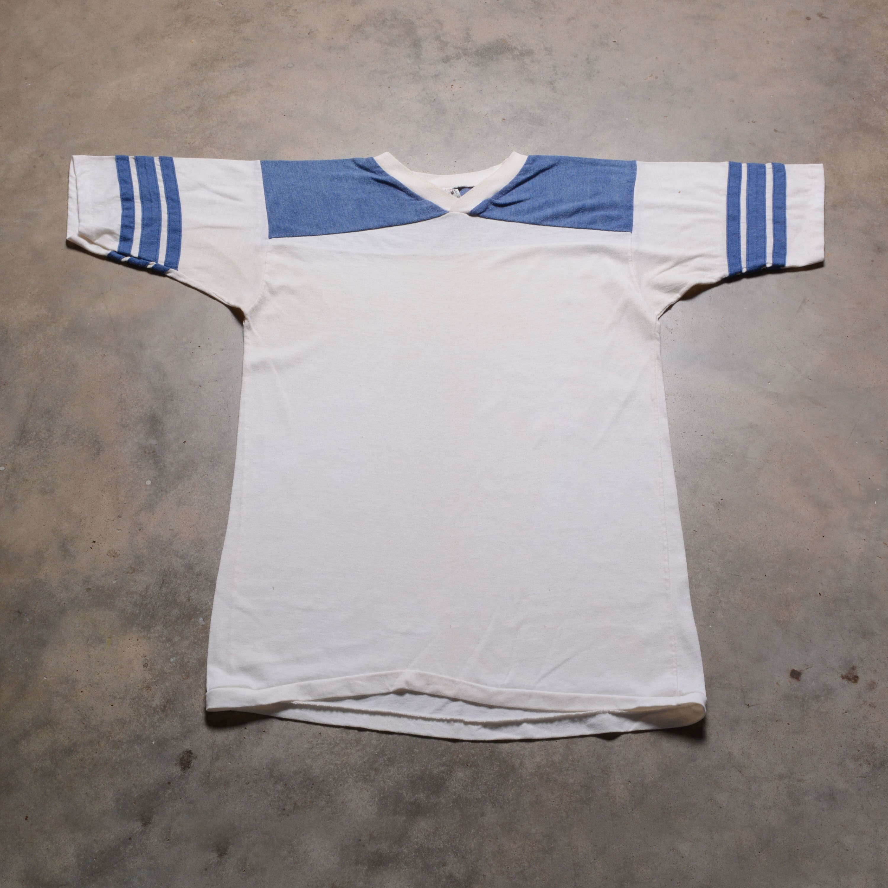 新作 T-shirt Jersey Football 80s 70s Vintage 1970 Blue White 1980 シャツ