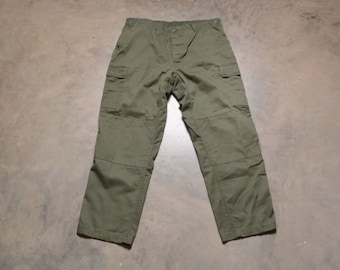 vintage 70s army cargo pants US military utility trousers cotton 1970 men women unisex 36-38 waist L long