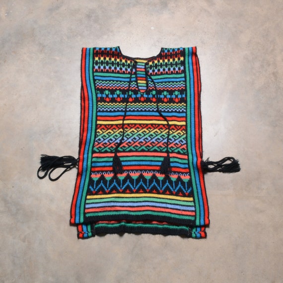 vintage 70s sweater vest Mexican blanket style pon