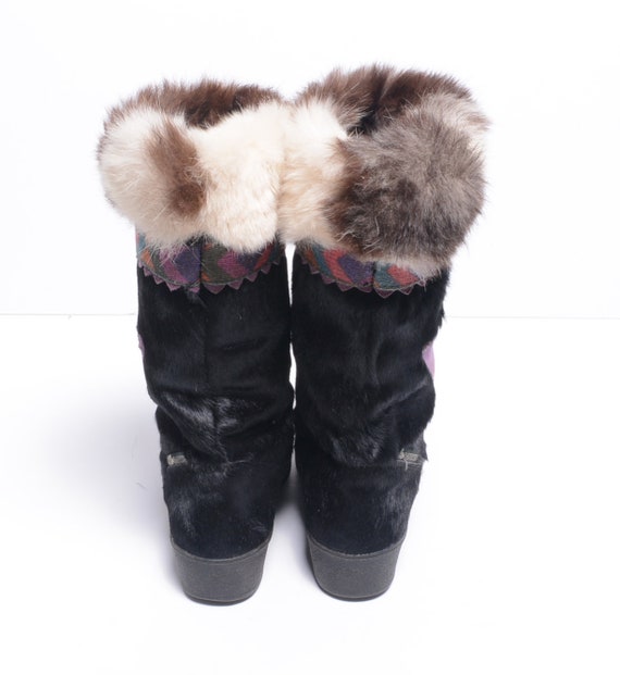 vintage 80s 90s Garden Sport fur boots rubber sol… - image 5