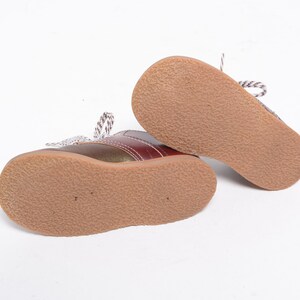 vintage 60s 70s moc toe shoes NOS deadstock brown leather Thom McAn 1960 1970 boy size 5.5 5 1/2 gum sole image 2