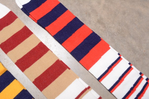 vintage 60s 70s tube socks red white blue tan yel… - image 4
