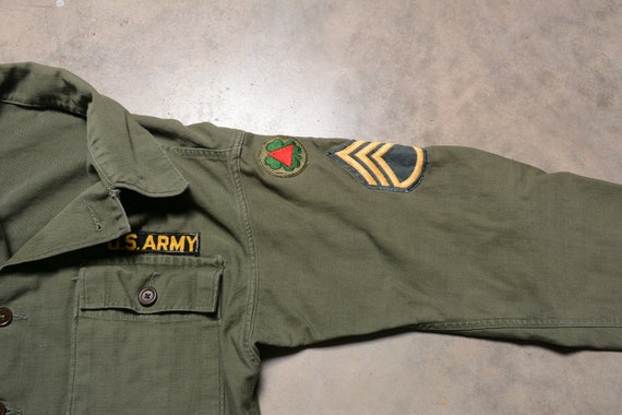 vintage 50s US Military Army utility shirt 1950 K… - image 2