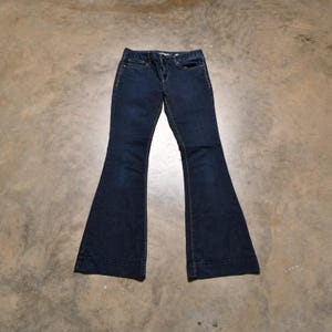 vintage 90s 00s y2k ultra low rise flare Express bootcut stretch jeans hippie boho 1990 2000 women hip hugger jeans vtg size 4