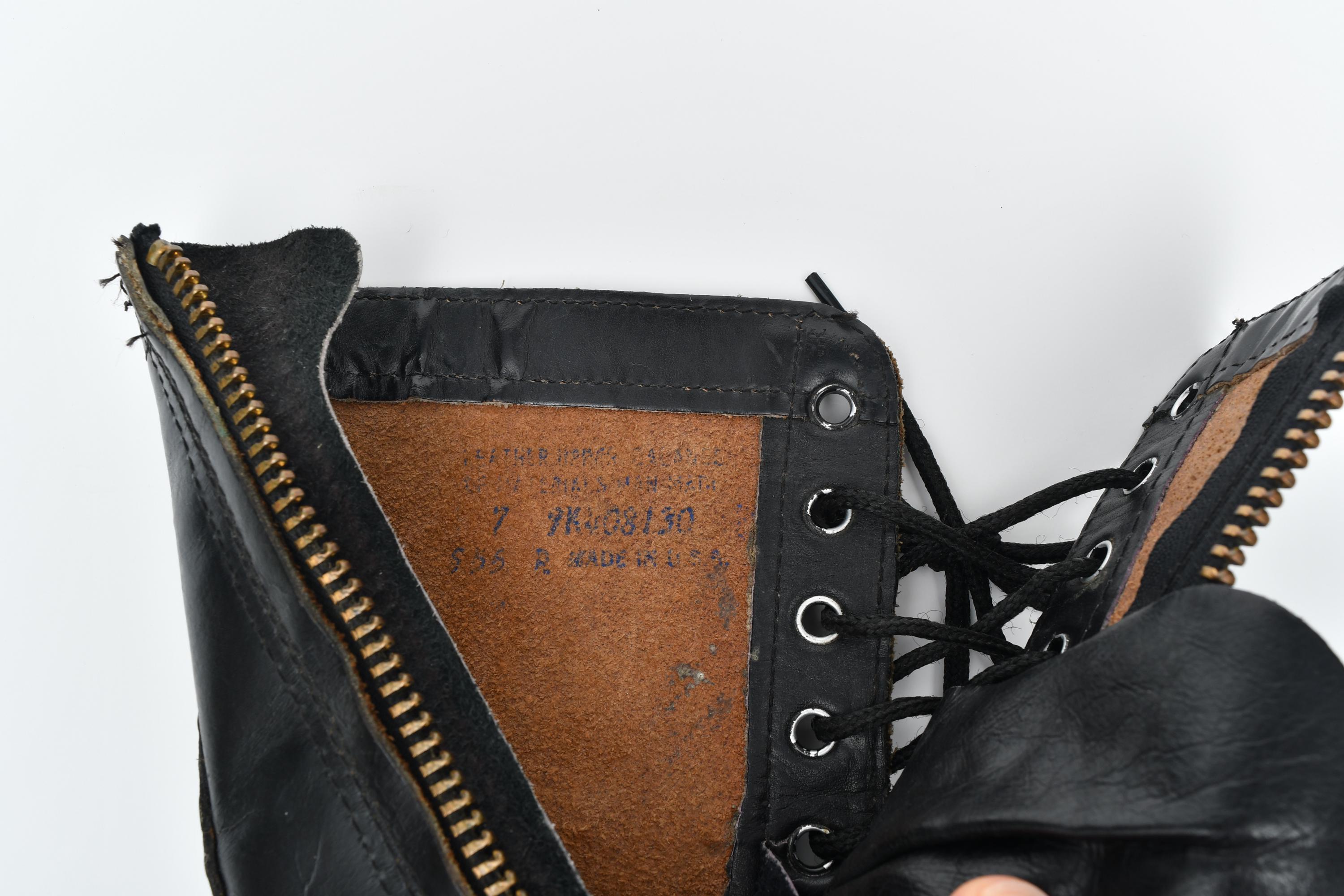 Vintage 70s Combat Boots Paratrooper Jump Work Boots Zipper Side