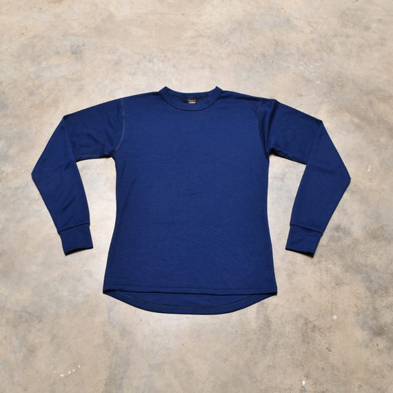 Vintage 90s Thermal Shirt LL Bean Made in USA Navy Blue 1990 Men 