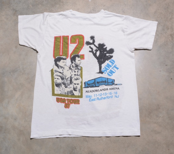 Vintage 80s U2 Joshua Tree Tour Tee Shirt 1987 Meadowlands T