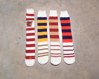 Calcetines A Rayas Para Mujer, Medias De Tubo Medio De Color Sólido, Estilo Retro Harajuku