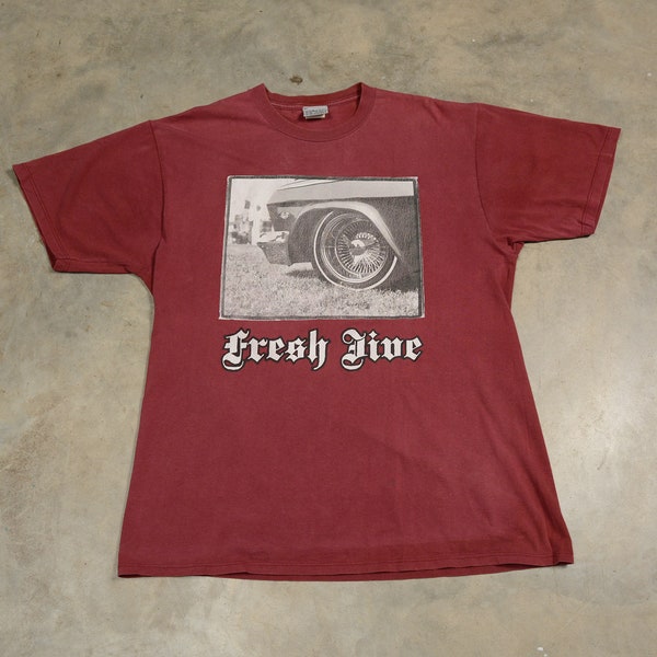 vintage 90s Fresh Jive t-shirt lowrider 64 Impala hip hop rap west coast style 1990 tee shirt men women unisex XL extra large