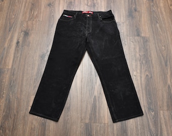 Jean Tommy Hilfiger vintage des années 90 en denim noir large jambe baggy 36 x 30 36 taille