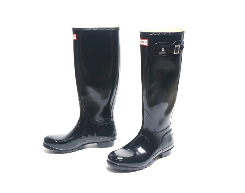 Vintage Hunter Rubber Boots Wellies Huntress Slip on Rain Boot Etsy