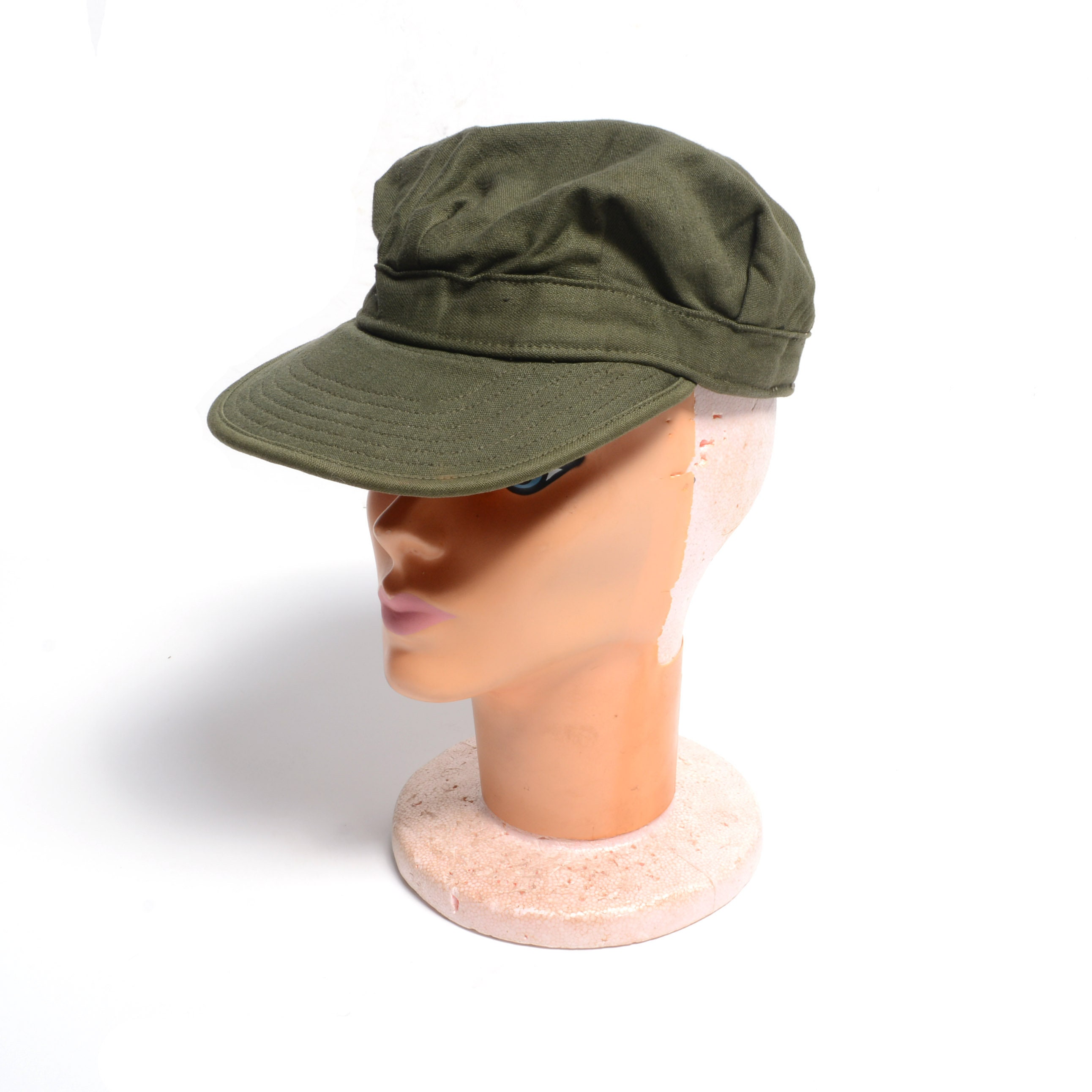 Vintage 50s Army Cap Military Short Brim Cadet Hat Field Cap Vintage 50s Army Cap Military Short Brim Cadet Hat Field Cap