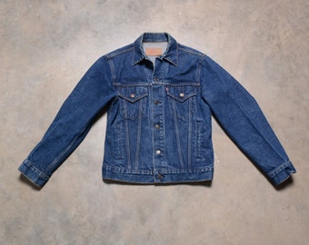 vintage 70s 80s Levi's denim jacket Levis dark wash trucker jacket men women unisex XS/S 36 36R