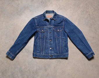 vintage 70s 80s Levi's denim jacket Levis dark wash trucker jacket men women unisex XS/S 36 36R