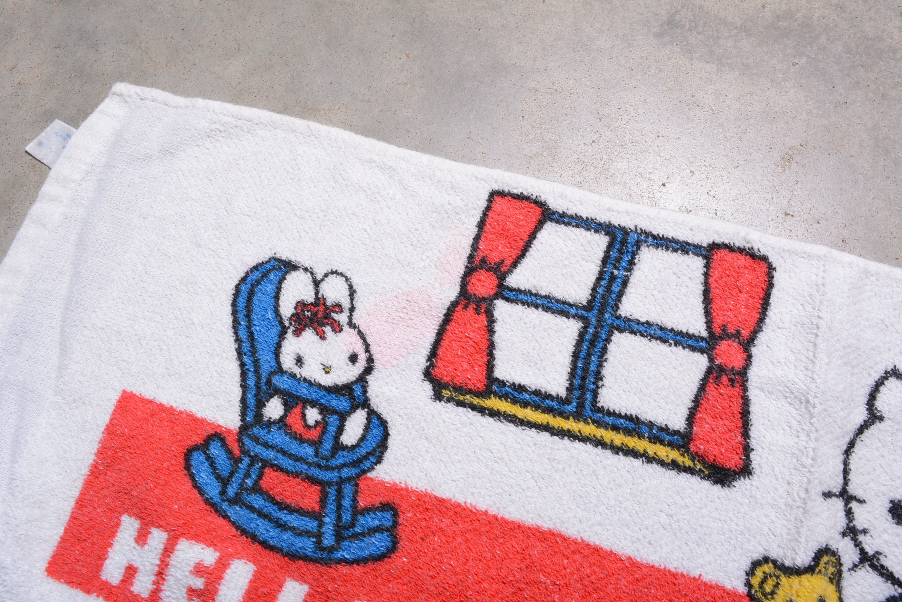 Vintage 70s Hand Towel Hello Kitty Sanrio 1976 Child Kid Size 24x8