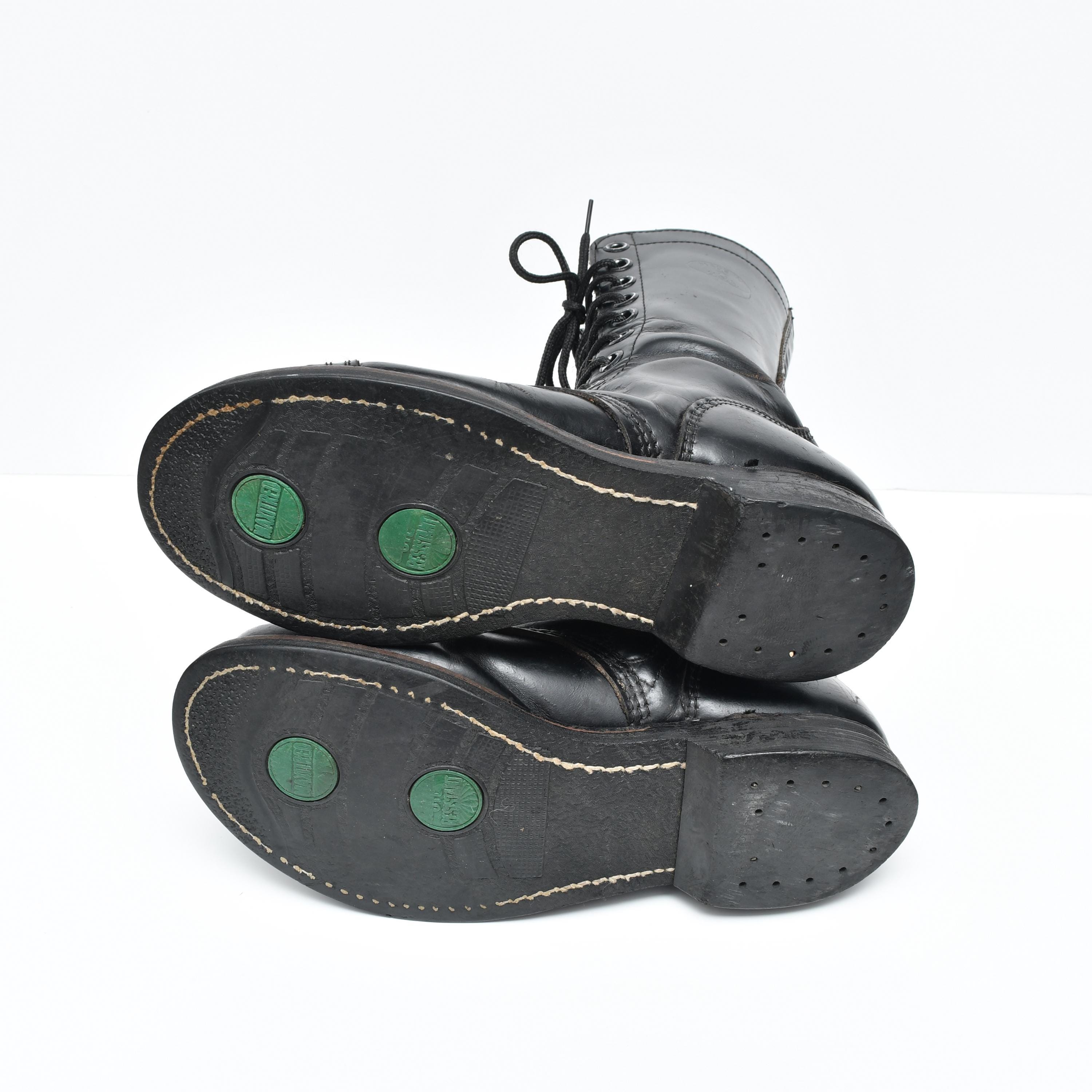 Vintage 70s Combat Boots Paratrooper Jump Work Boots Zipper Side