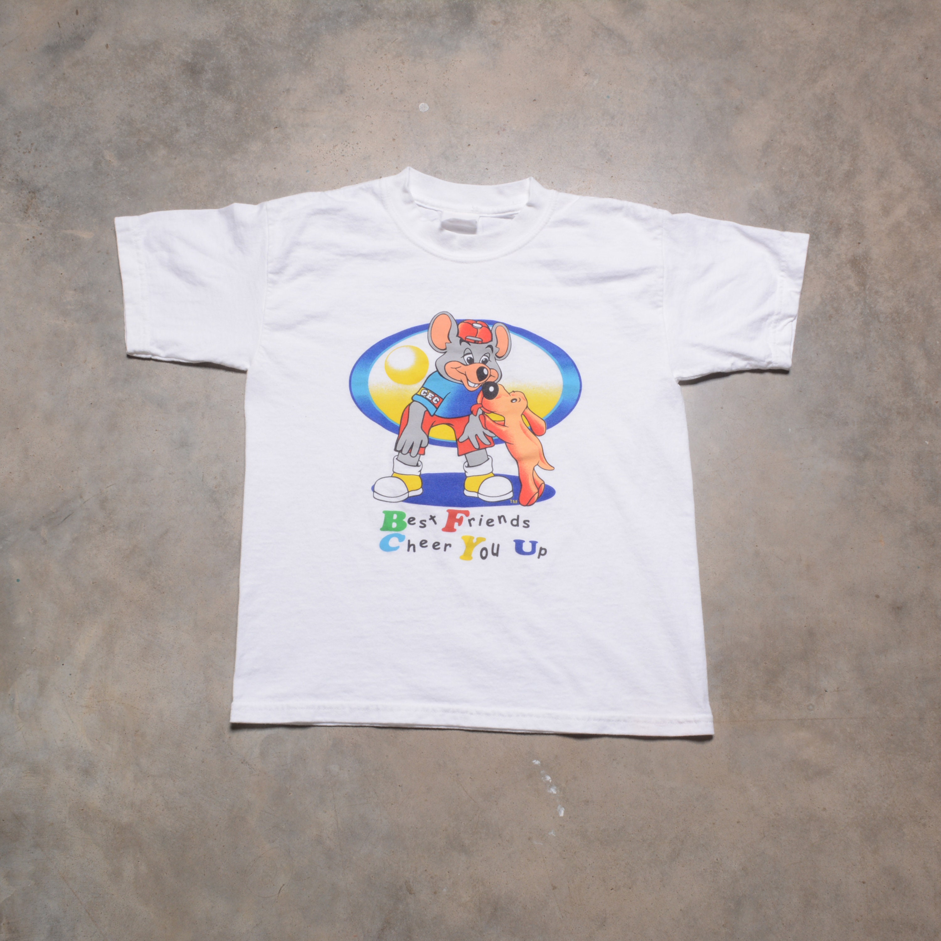 Vintage 80s 90s Check E Cheese T-shirt Best Friends Cheer