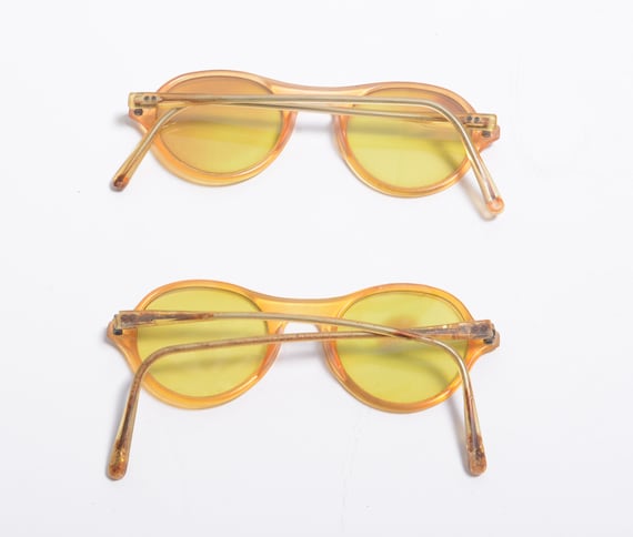vintage 20s 30s sunglasses yellow lens celluloid … - image 2