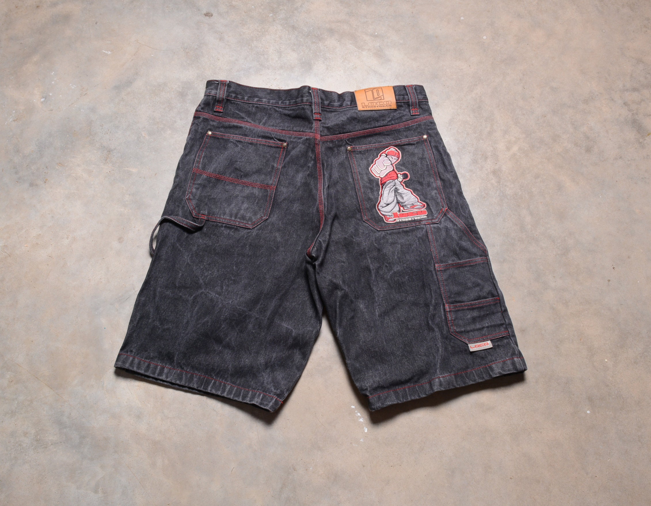 Vintage 90s 00s Loco Streetgear Denim Shorts High Waist Baggy