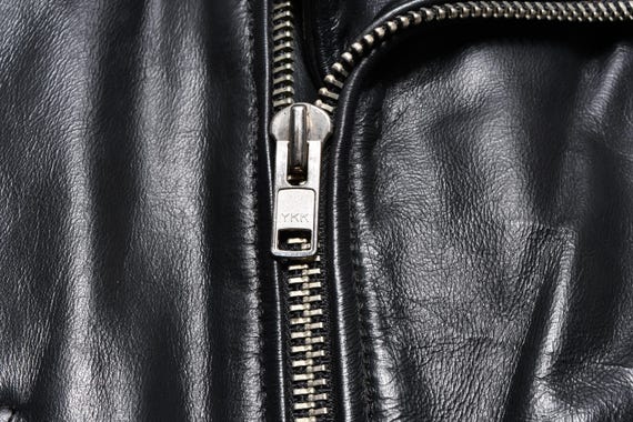 Vintage 70s Leather Motorcycle Jacket Park V Belt Waist 1970 Men