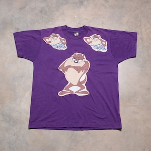 vintage 90s Taz t-shirt homemade ooak Baby Taz purple tee shirt 1990 men women unisex M/L