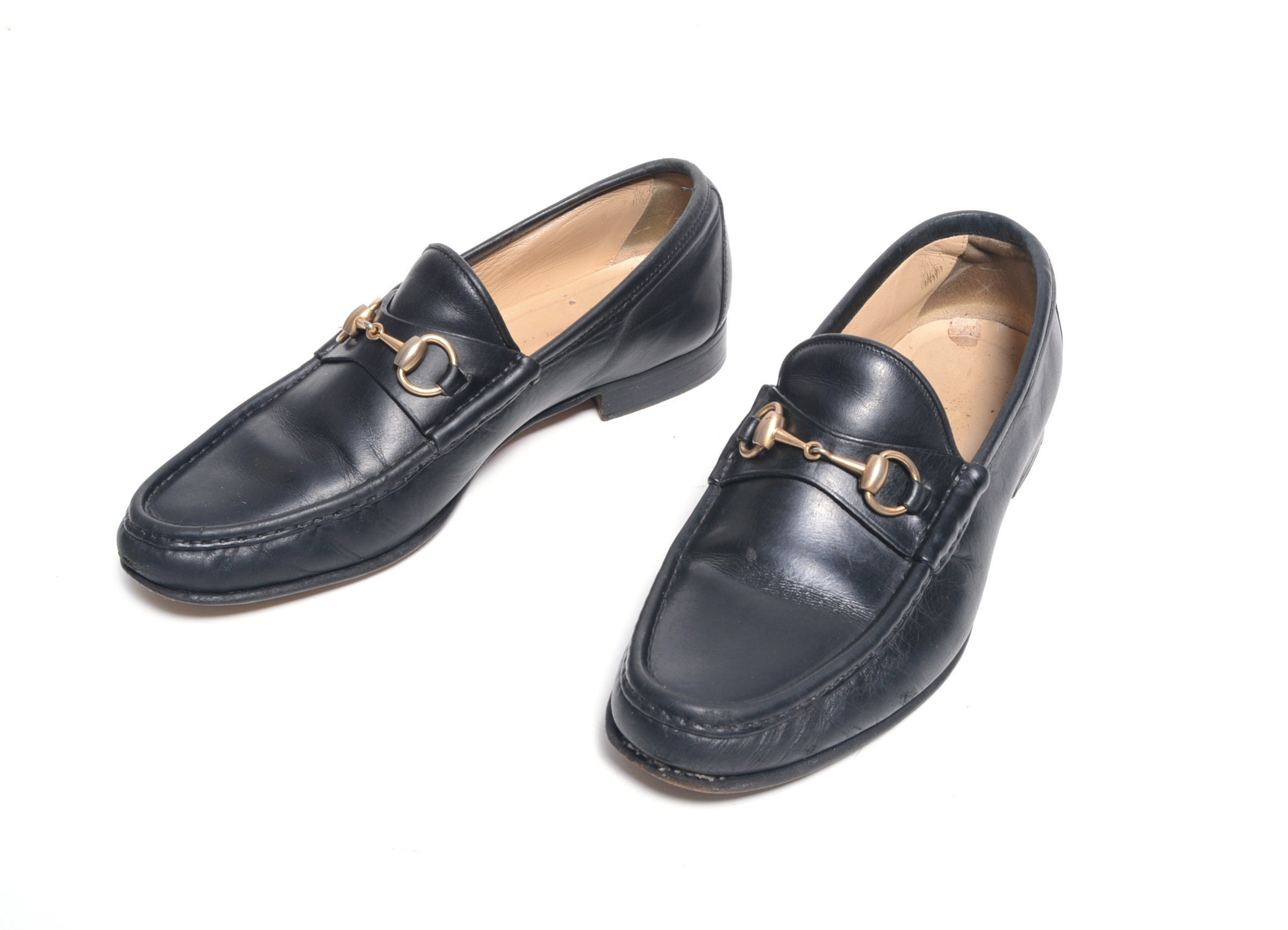 Vintage Gucci Loafer Shoes Black Leather Horsebit 90s 00s Vintage Gucci Loafer Shoes Black Leather Horsebit 90s 00s