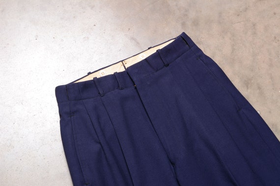 vintage 50s dress pants blue gabardine wool trous… - image 3