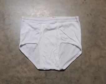 vintage 70s 80s men brief Hanes high rise underwear L/XL size 38 30-40 waist