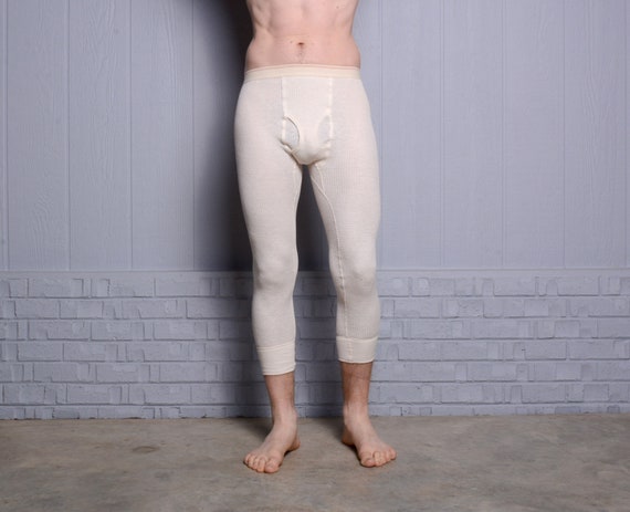 Vintage 60s 70s Thermal Underwear Base Layer Long Winter Pant XS/S