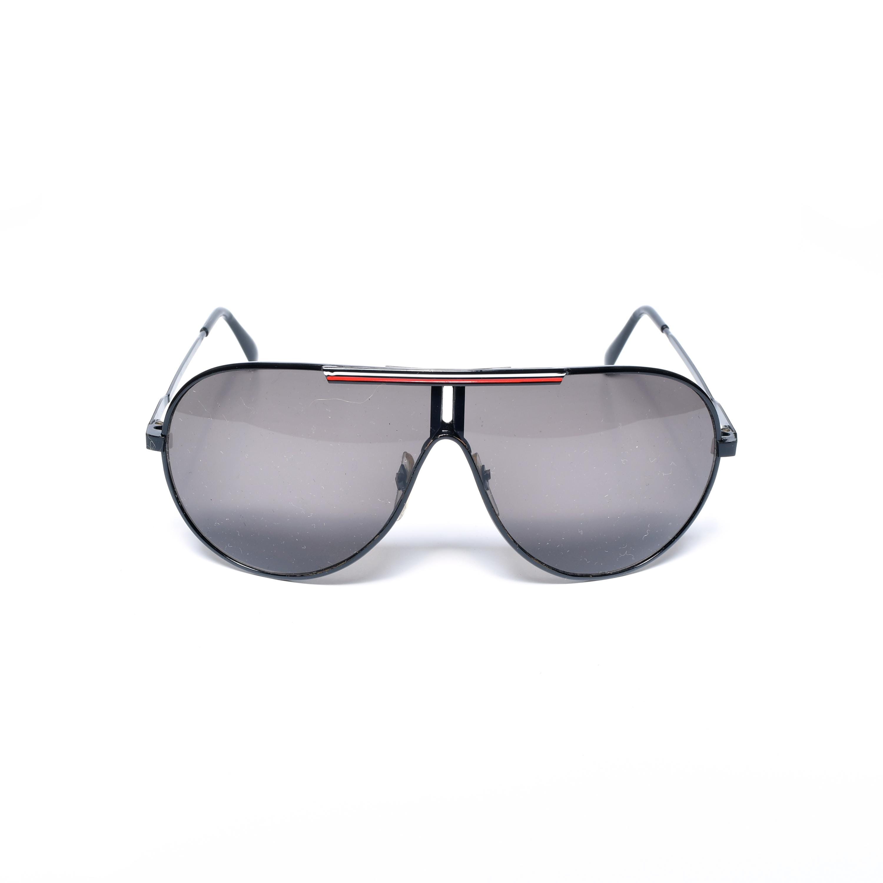 小物  Archive 80s Aviator Sunglasses Vintage 80s Aviator Sunglasses Black Metal Frame Red White Stripe