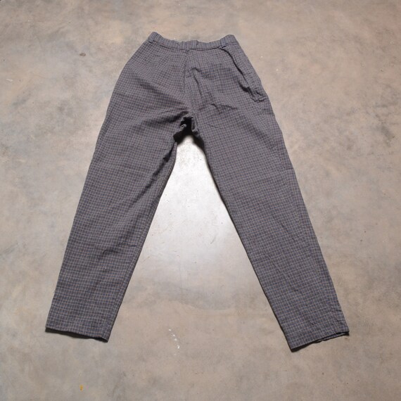 Vintage 80s 90s Lee Riveted Plaid Pants Baggy Taper Pleated