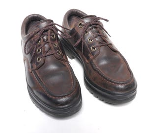 Vintage 90s 00s Timberland Shoes Chunky Grunge Moc Toe Brown