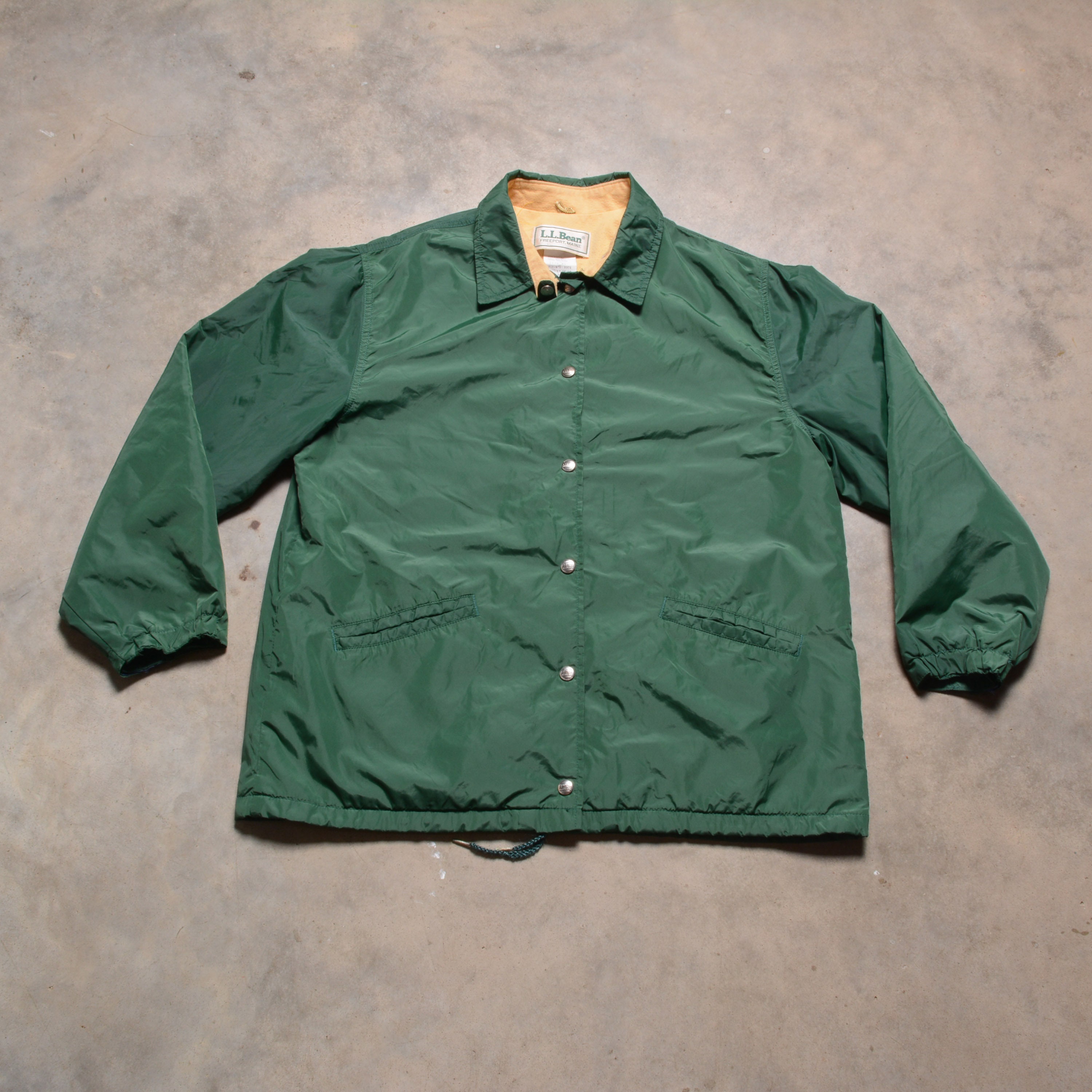 Vintage 70s 80s LL Bean Nylon Jacket Coach Windbreaker Snap Front 