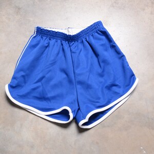 Vintage 70s 80s Gym Shorts Blue White 