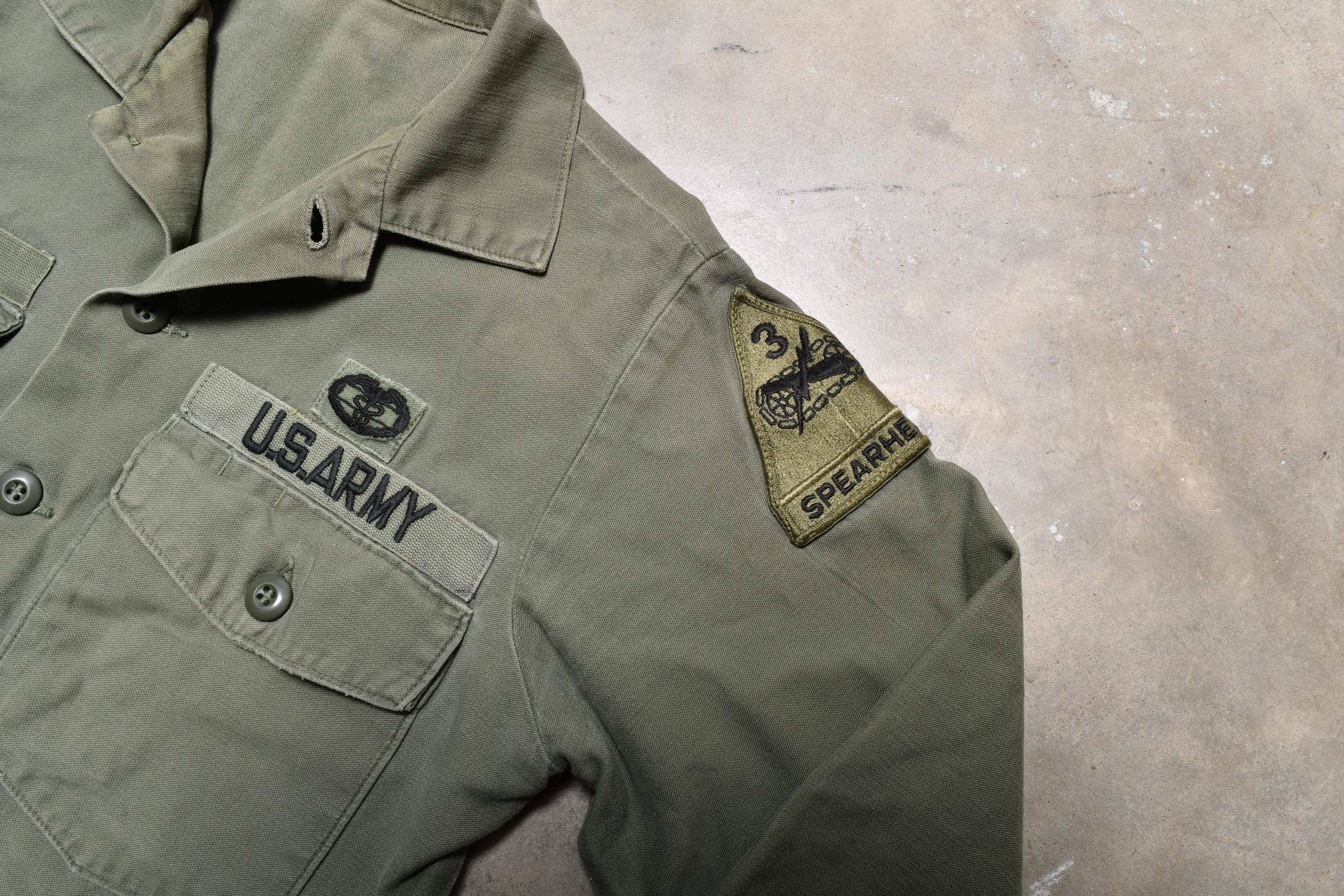Vintage 70s US Military Army Utility Shirt Vietnam War Era Army