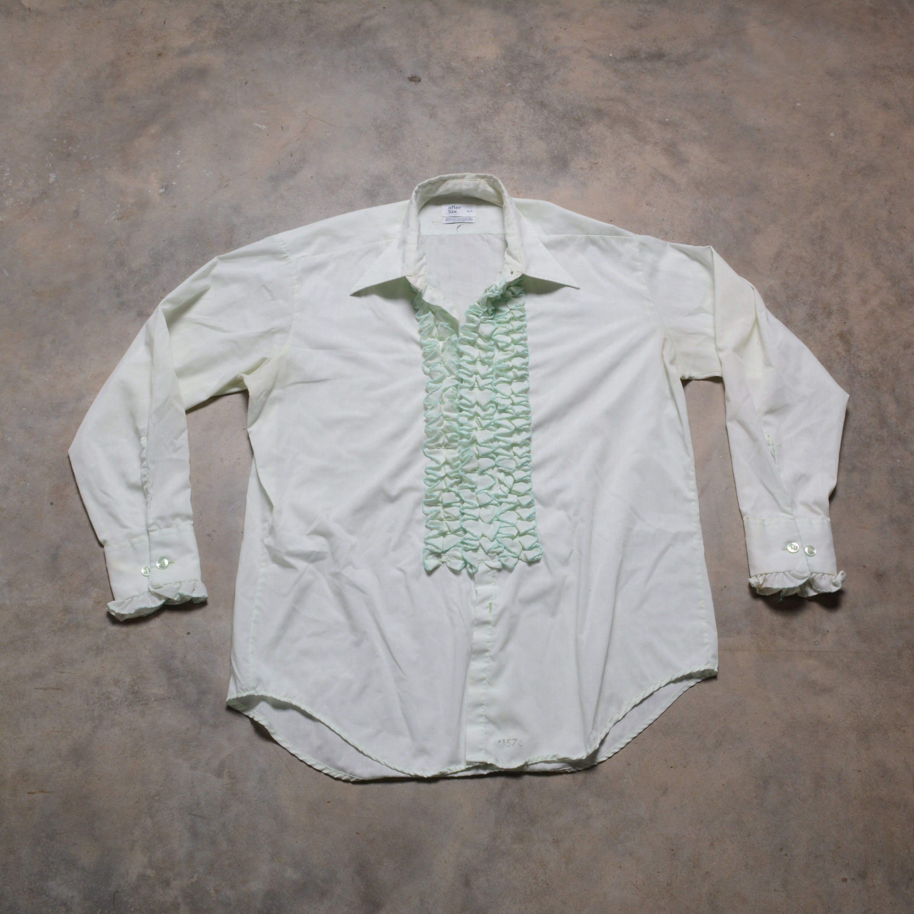 Mens ruffled tuxedo shirt cheap white
