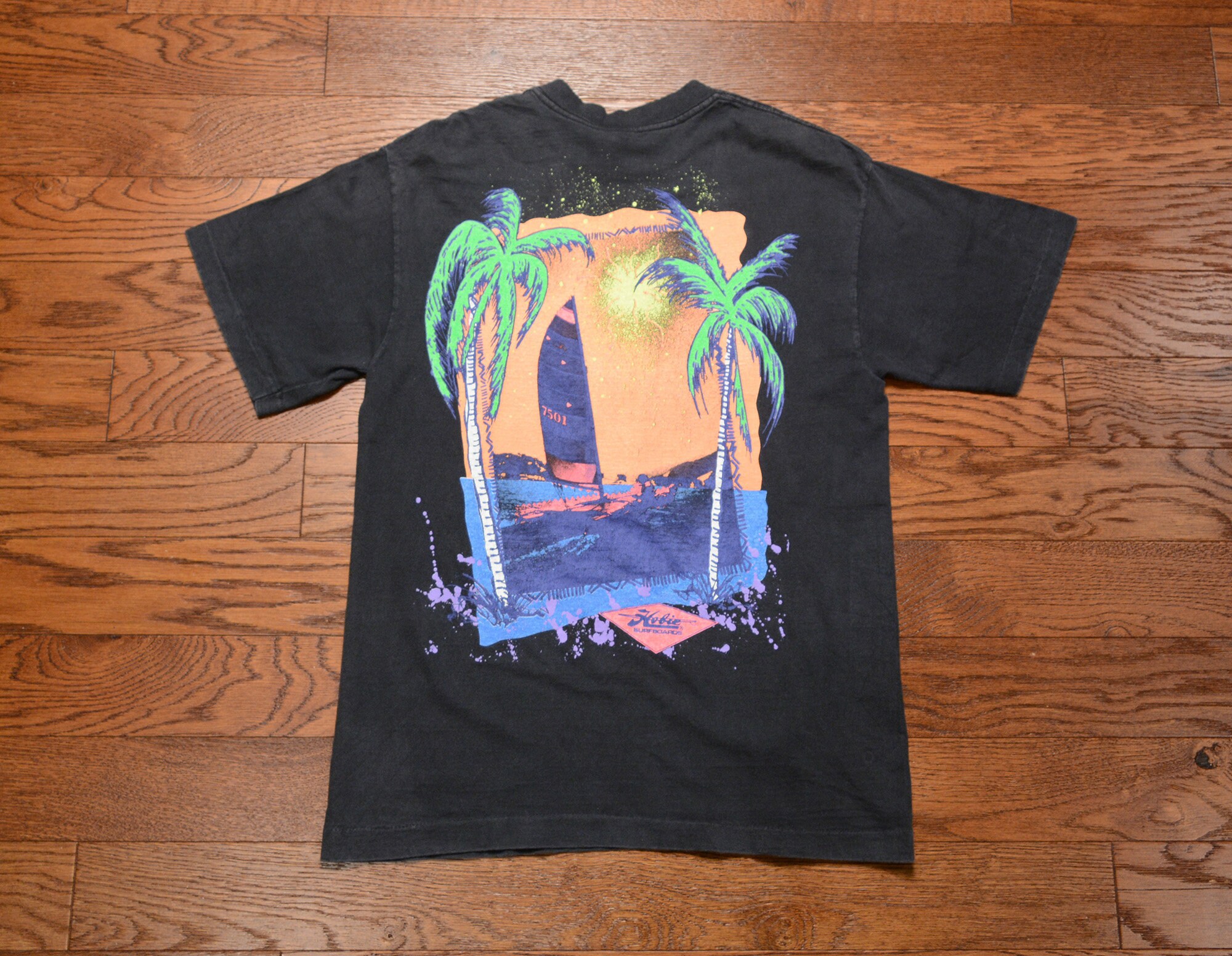 vintage 80s 90s Hobie t-shirt surf graphic tee shirt palm tree | Etsy
