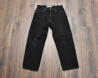 vintage 00s Levis 550 jeans faded black denim high waist 2000 y2k Levi's relaxed fit 33x29 tag size