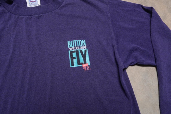 vintage 80s 90s Levi's Button Your Fly t-shirt 50… - image 2