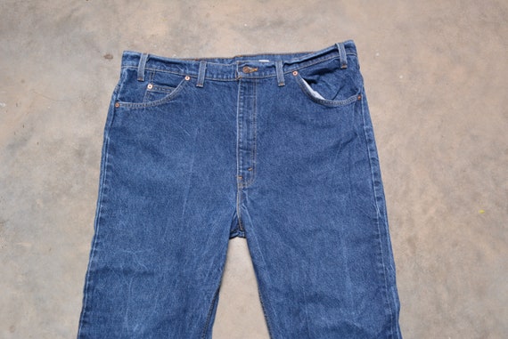 Vintage 70s 80s Levis 517 Jeans Straight Boot Cut Dark Wash Orange