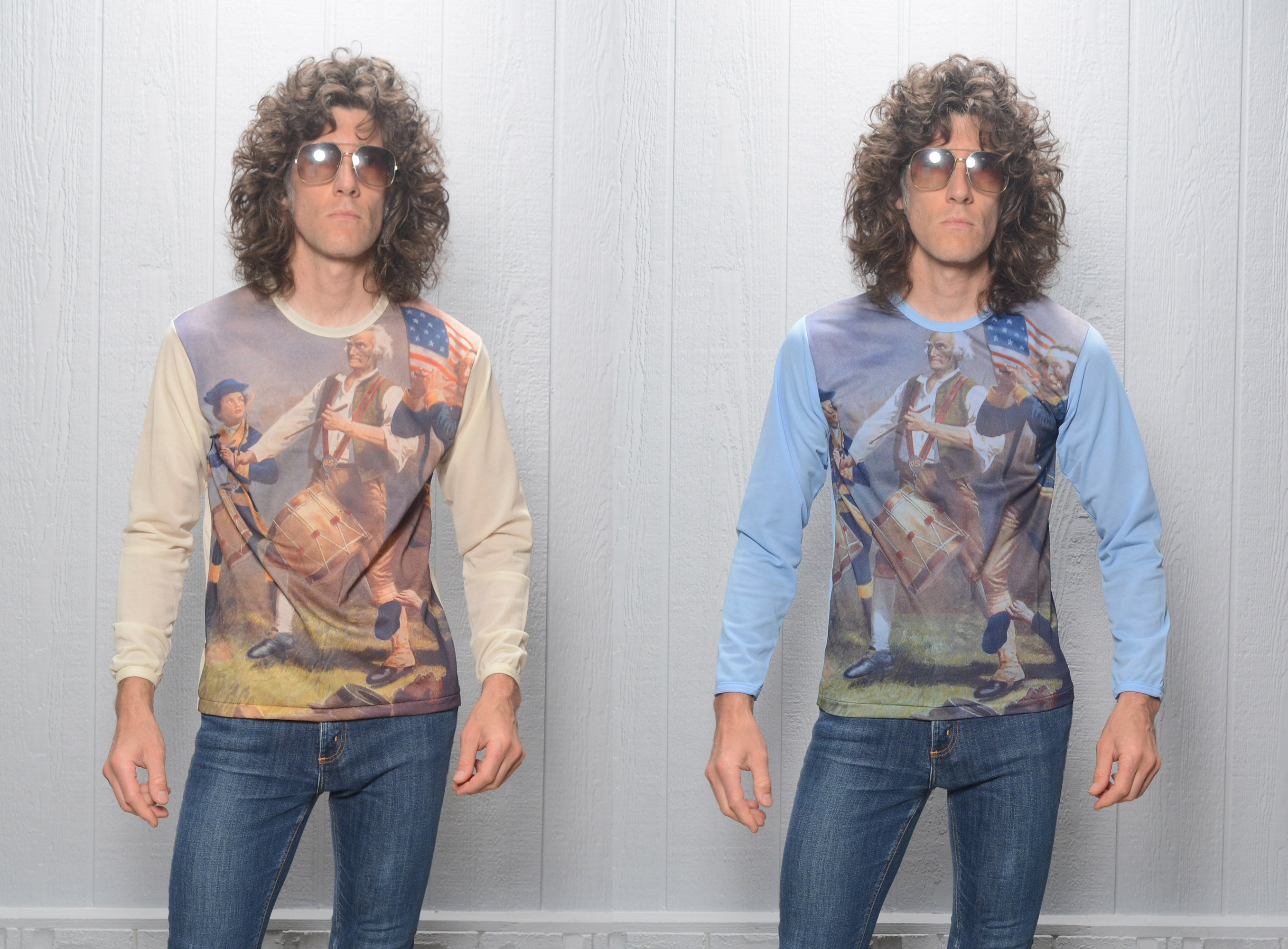 Vintage 70s Picture Shirt Polyester Allover Print Shirt Vintage 70s Picture Shirt Polyester Allover Print Shirt