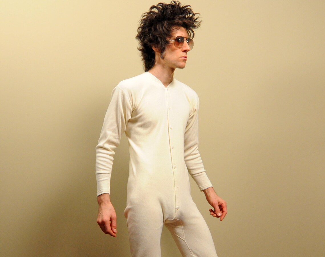 Vintage 40s 50s union suit West white thermal underwear one Etsy
